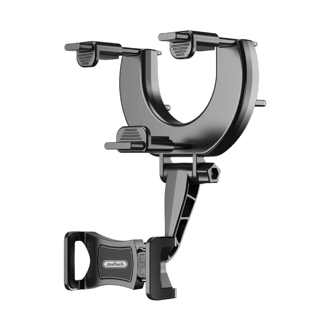 JesTech Rearview Mirror In-Car Phone Bracket - Black