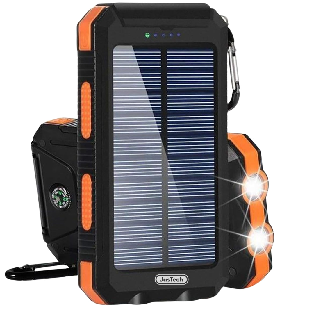 High-Capacity 20000mAh Solar Power Bank Waterproof with Compass 10W Output Power for Mobile Phones