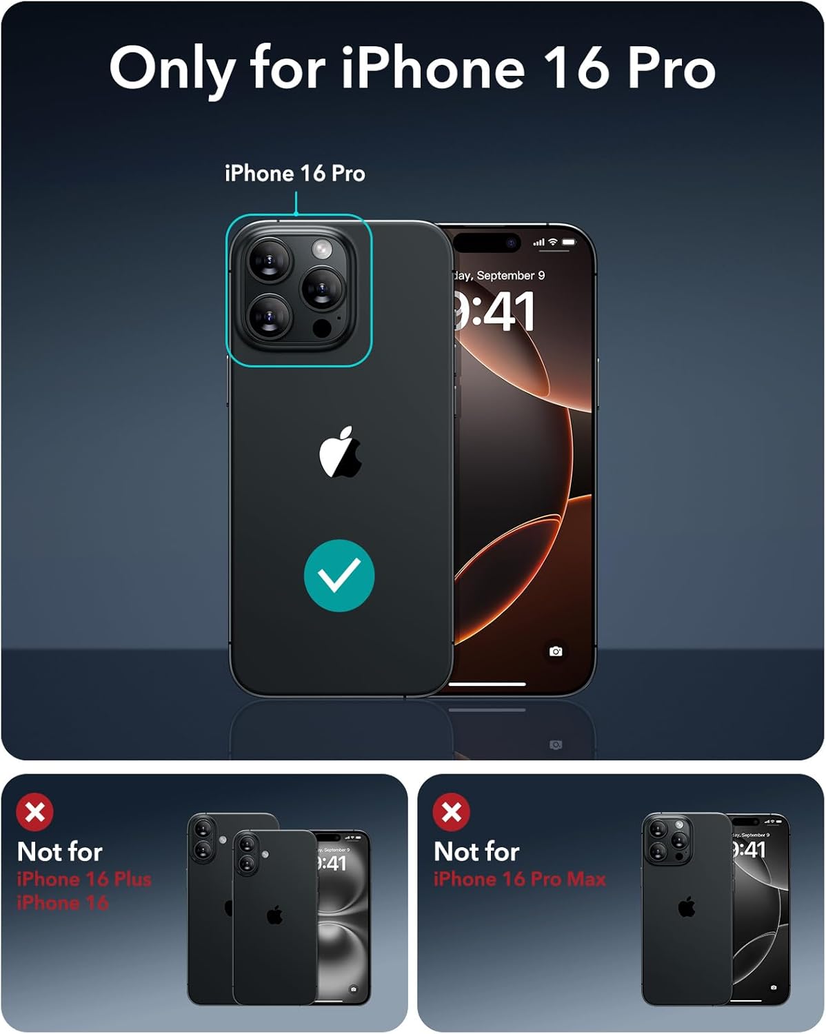 JasTech for iPhone 16 Pro Case, Compatible with MagSafe, Shockproof Military-Grade Protection, Magnetic Phone Case for iPhone 16 Pro, Classic Hybrid Case (HaloLock), Clear