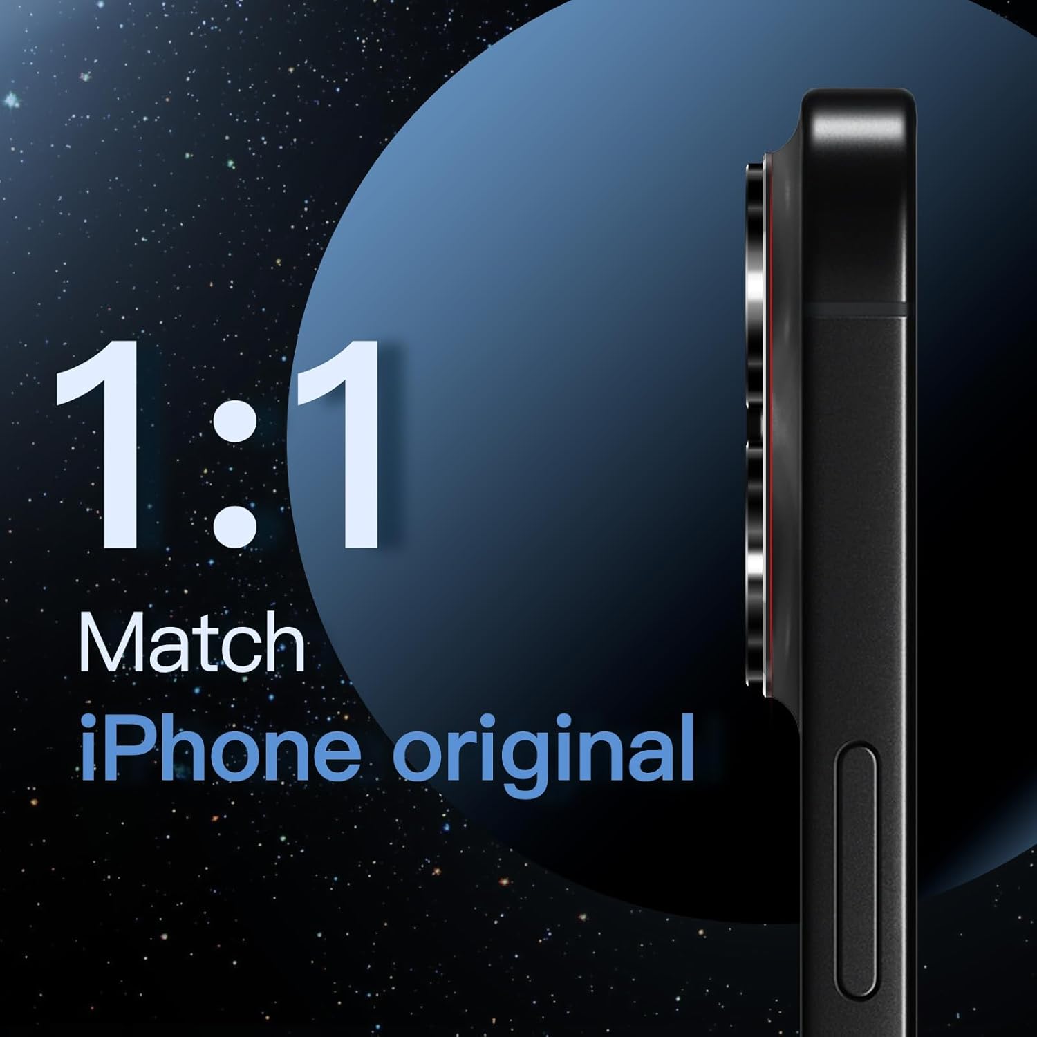 JasTech Camera Lens Protector for iPhone 15 Pro 6.1-Inch and iPhone 15 Pro Max 6.7-Inch, Full Coverage 9H Tempered Glass Ring Cover, Matte Metal Plate, Case Friendly, 1-Pack