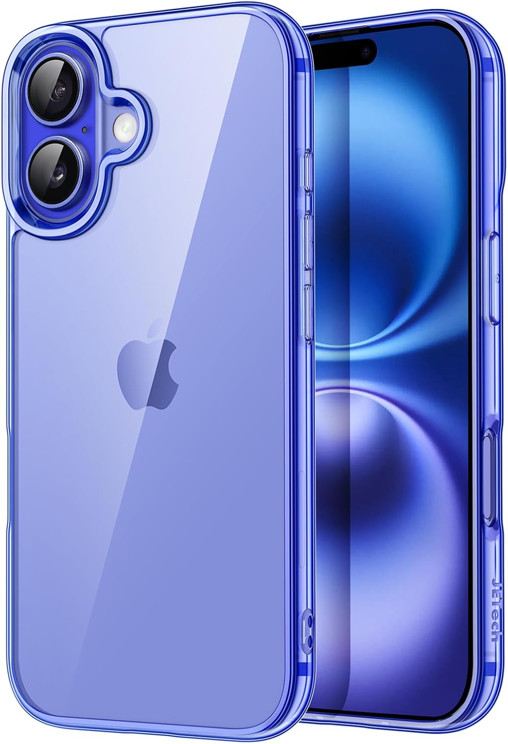 JasTech Case for iPhone 16 6.1-Inch, Non-Yellowing Shockproof Phone Bumper Cover, Anti-Scratch Clear Back (Ultramarine)