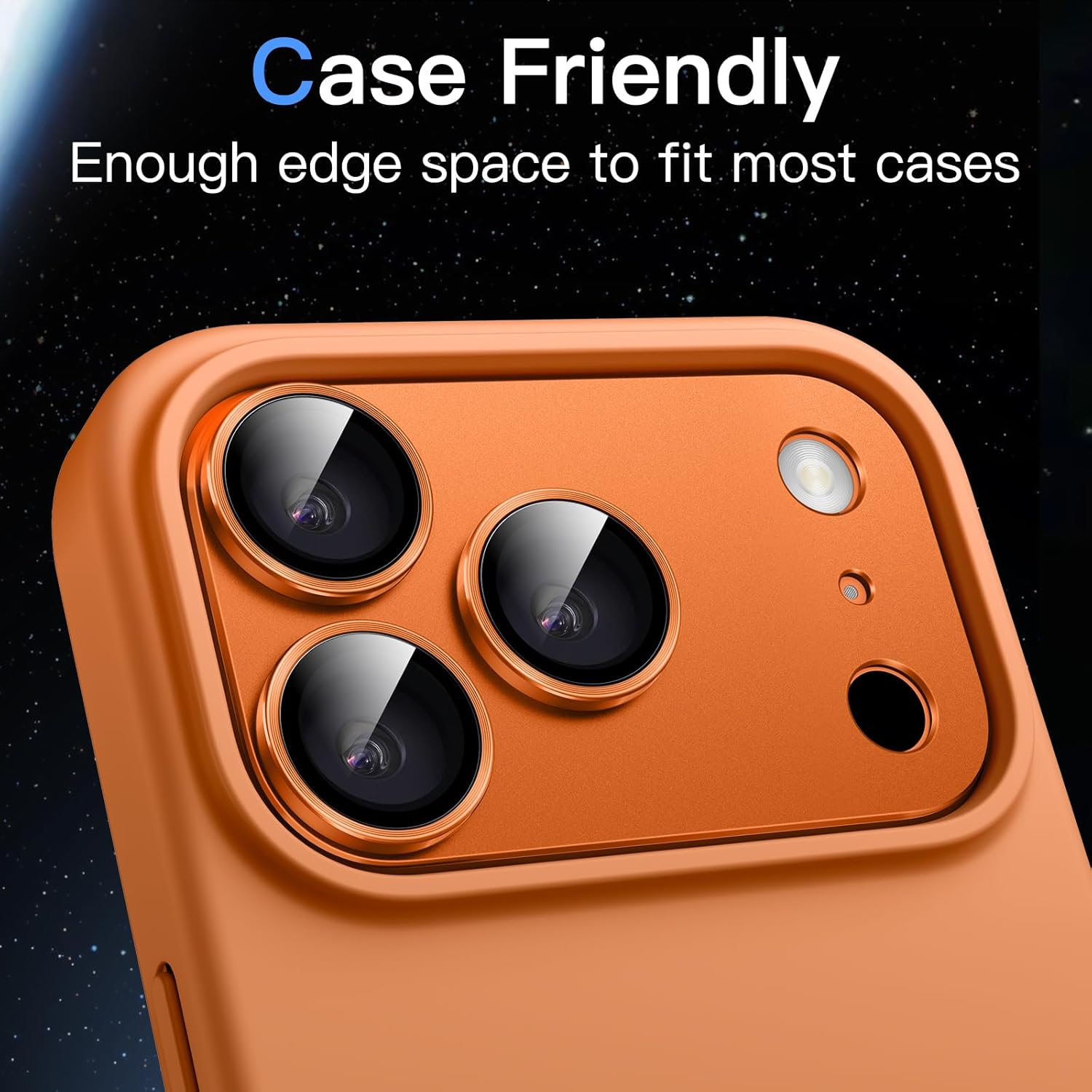 JETech Camera Lens Protector for iPhone 17 Pro Max 6.9-Inch, Full Coverage 9H Tempered Glass Ring Cover, Matte Metal Plate, Case Friendly, 1-Pack