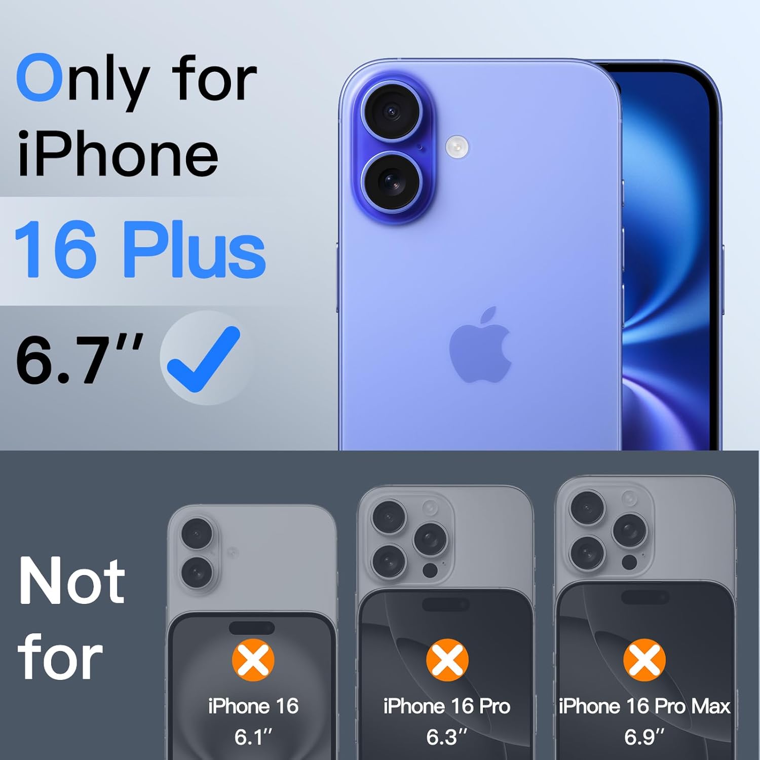 JasTech Shatterproof Screen Protector for iPhone 16 6.1-Inch, 9H+ Tempered Glass Military Grade Film with Easy Installation Tool, Case-Friendly, HD Clear, 3-Pack