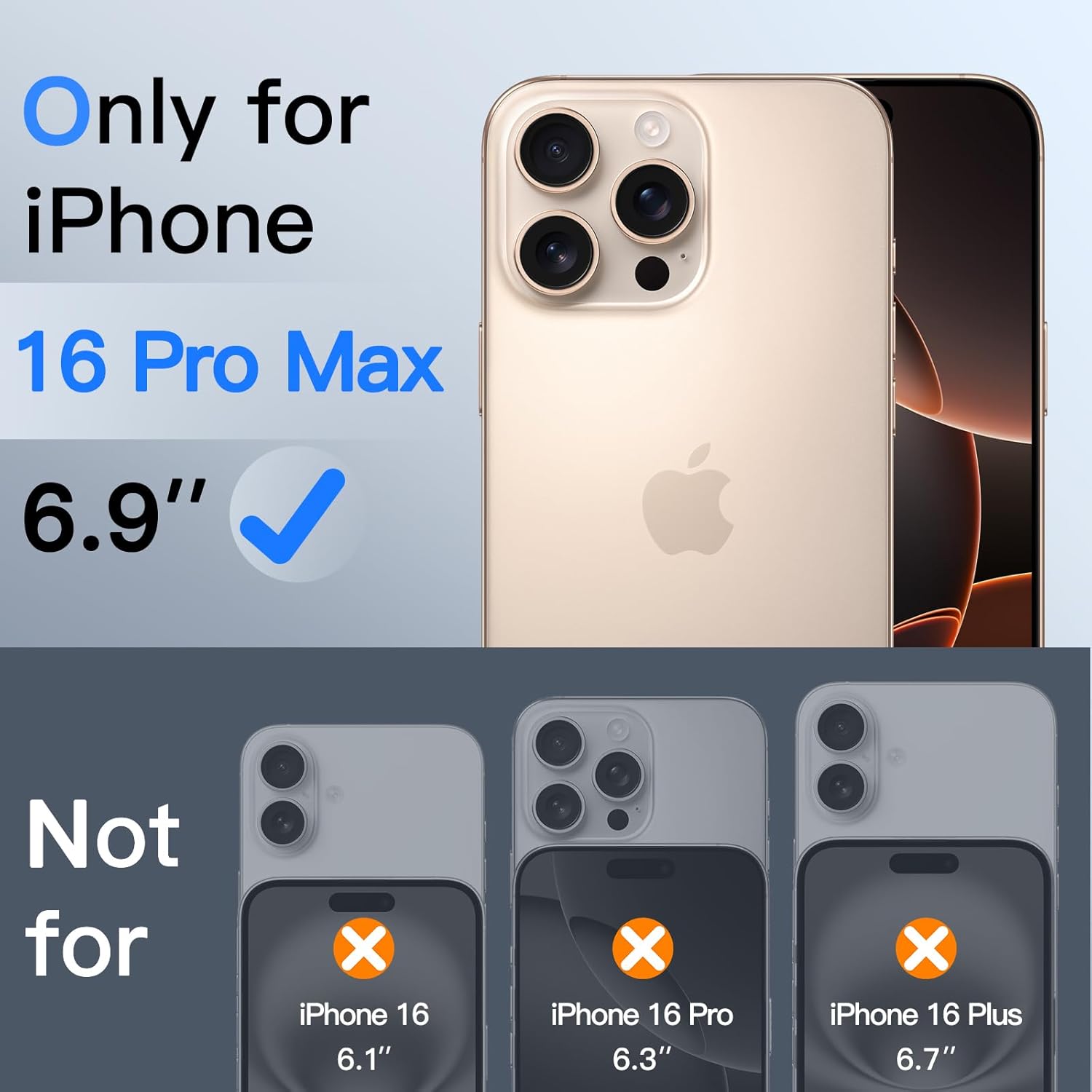 JasTech Shatterproof Screen Protector for iPhone 16 6.1-Inch, 9H+ Tempered Glass Military Grade Film with Easy Installation Tool, Case-Friendly, HD Clear, 3-Pack