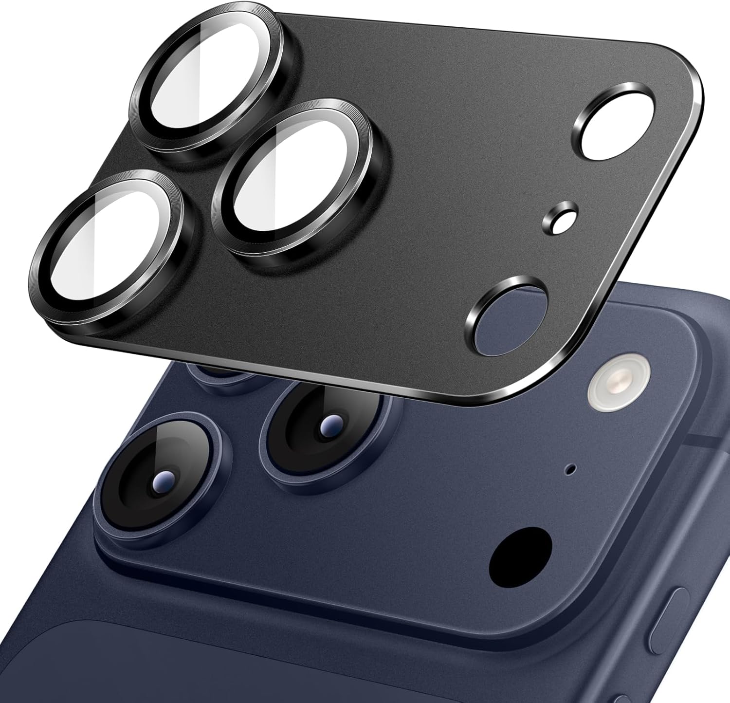 JETech Camera Lens Protector for iPhone 17 Pro Max 6.9-Inch, Full Coverage 9H Tempered Glass Ring Cover, Matte Metal Plate, Case Friendly, 1-Pack