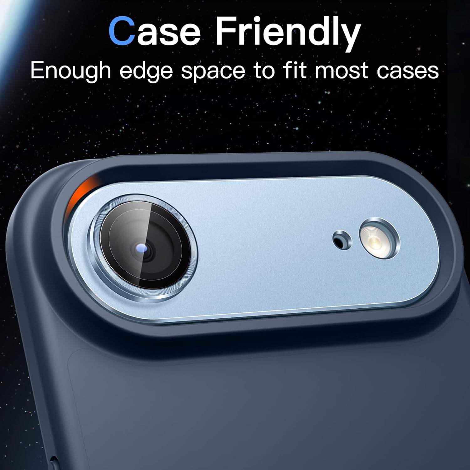 JasTech Camera Lens Protector for iPhone 17 Air, Full Coverage 9H Tempered Glass Ring Cover, Matte Metal Plate, Case Friendly, 6.5-Inch Display, 1-Pack