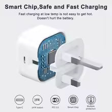 25W UK USB C Charger Type C Cable Fast Charging Travel Wall Charger for 15 14 13 Pro Power Adapter