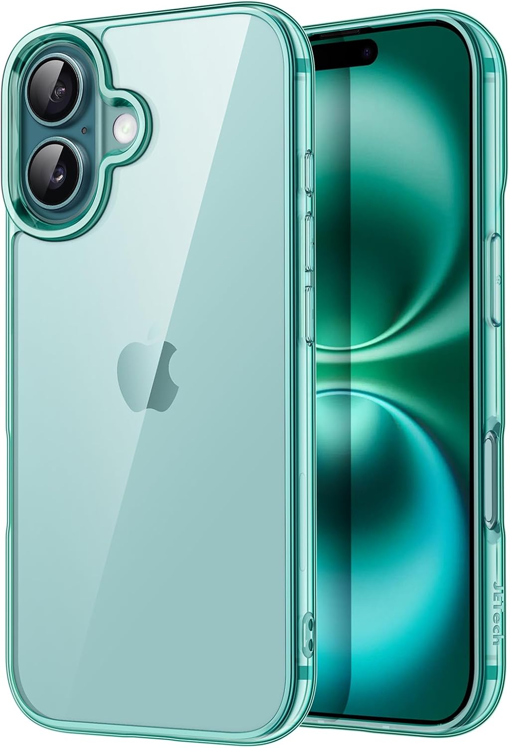 JasTech Case for iPhone 16 6.1-Inch, Non-Yellowing Shockproof Phone Bumper Cover, Anti-Scratch Clear Back (Ultramarine)