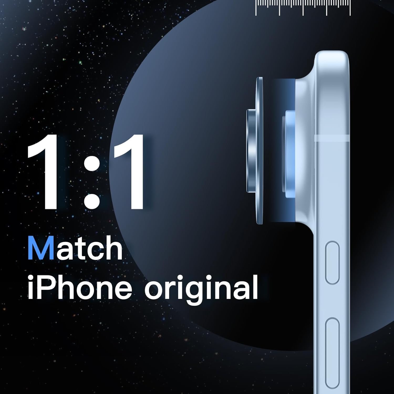 JasTech Camera Lens Protector for iPhone 17 Air, Full Coverage 9H Tempered Glass Ring Cover, Matte Metal Plate, Case Friendly, 6.5-Inch Display, 1-Pack