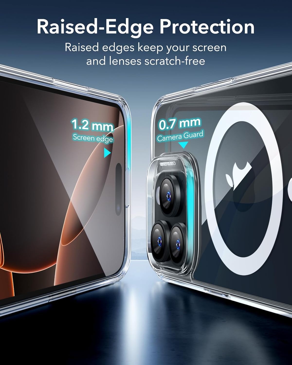 JasTech for iPhone 16 Pro Case, Compatible with MagSafe, Shockproof Military-Grade Protection, Magnetic Phone Case for iPhone 16 Pro, Classic Hybrid Case (HaloLock), Clear