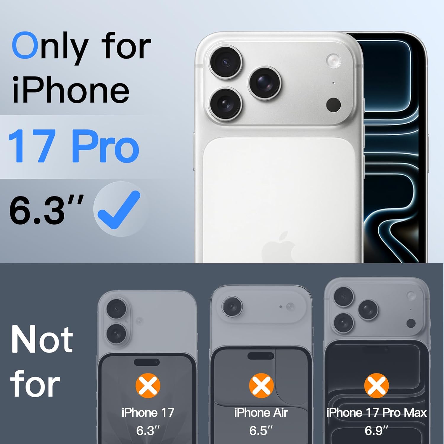 JasTech Shatterproof Screen Protector for iPhone 17 Pro Max 6.9-Inch, 9H+ Tempered Glass Military Grade Film with Easy Installation Tool, Case-Friendly, HD Clear, 3-Pack