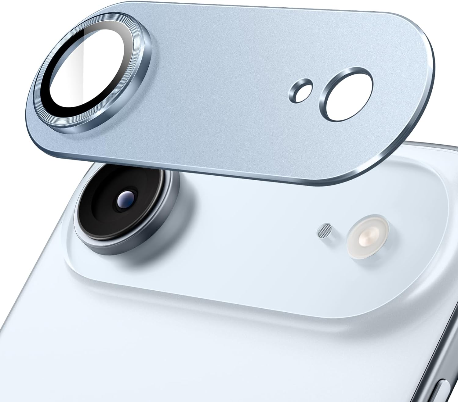 JasTech Camera Lens Protector for iPhone 17 Air, Full Coverage 9H Tempered Glass Ring Cover, Matte Metal Plate, Case Friendly, 6.5-Inch Display, 1-Pack