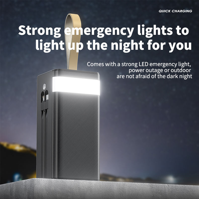 High Capacity Solar Battery Pack Power Bank 50000mah Fast Charging Solar Power Bank With Led Light