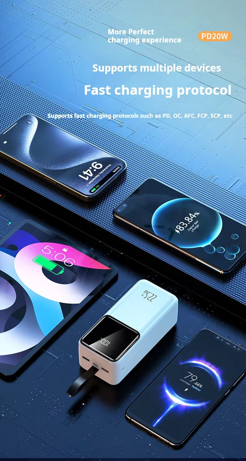 PD20W High Power Bank 100000mAh Super Fast 22.5W USB C Charge Portable Type-C Micro USB