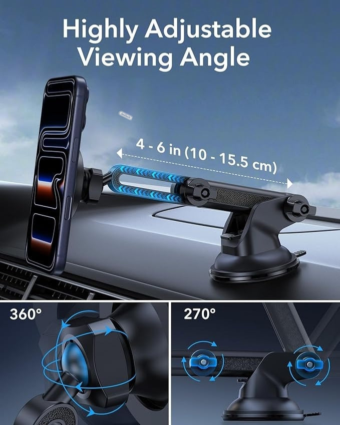 JesTech  Magnetic Car Phone Holder Go Des GD-HD938 Telescopic Design 360 Degree Rotating Suction Cup